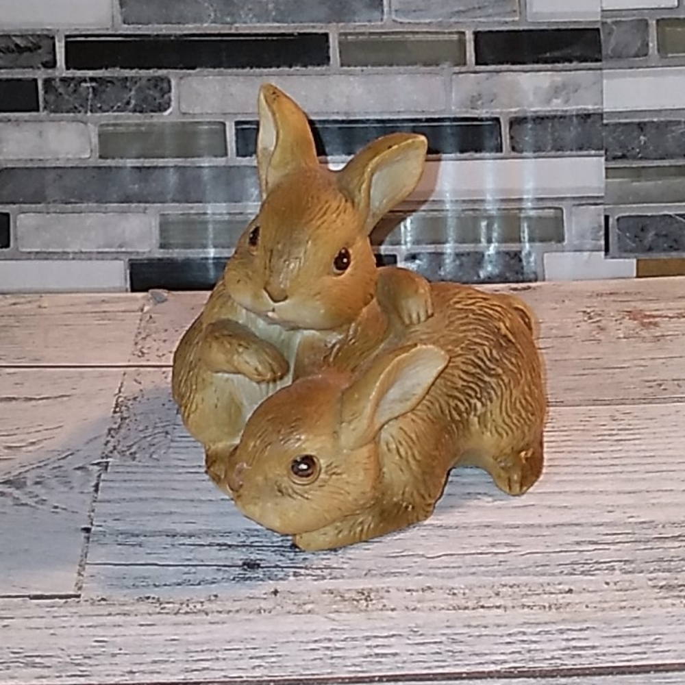 Vintage 1980s Homco Home Interiors rabbits